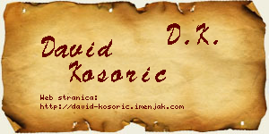 David Kosorić vizit kartica